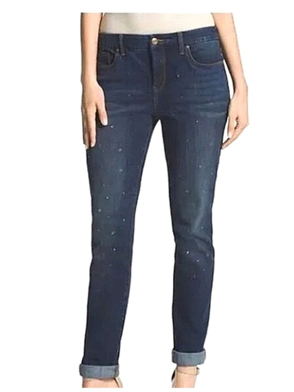 Chico's So Slimming  Rhinestone Shine Ankle Jeans size 1